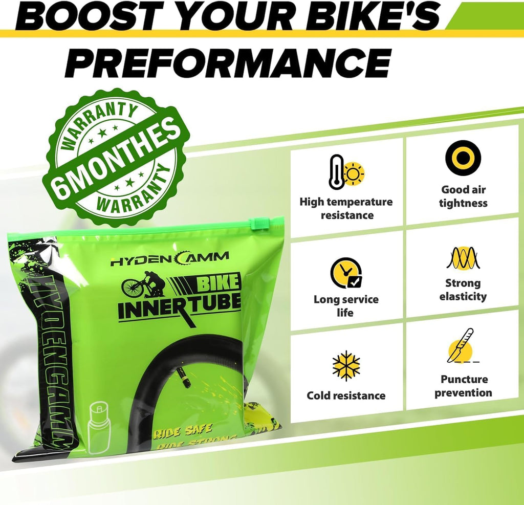 Skiennix Bike Inner Tube - 20/26" Butyl Tube with 35mm AV Schrader Valve & 2 Tire Levers | Durable & Versatile