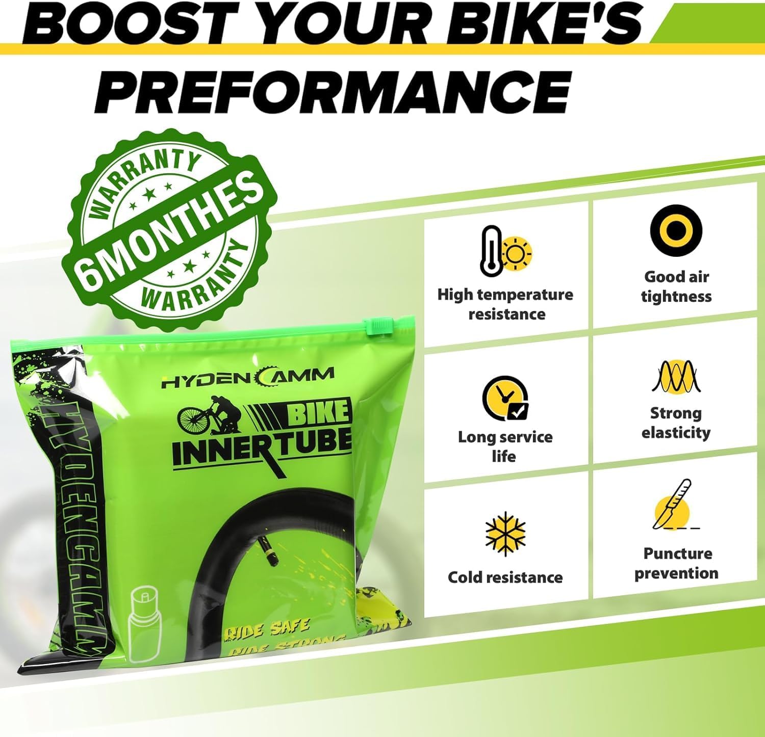 Skiennix Bike Inner Tube - 20/26" Butyl Tube with 35mm AV Schrader Valve & 2 Tire Levers | Durable & Versatile