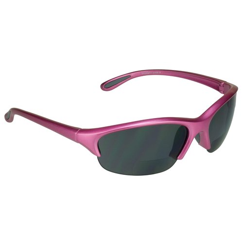 proSPORT Bifocal Sunglass Safety Reader Woman +2.00 Pink TR90 Frame Smoke Z87 Lens Lightweight Sport Sunglasses