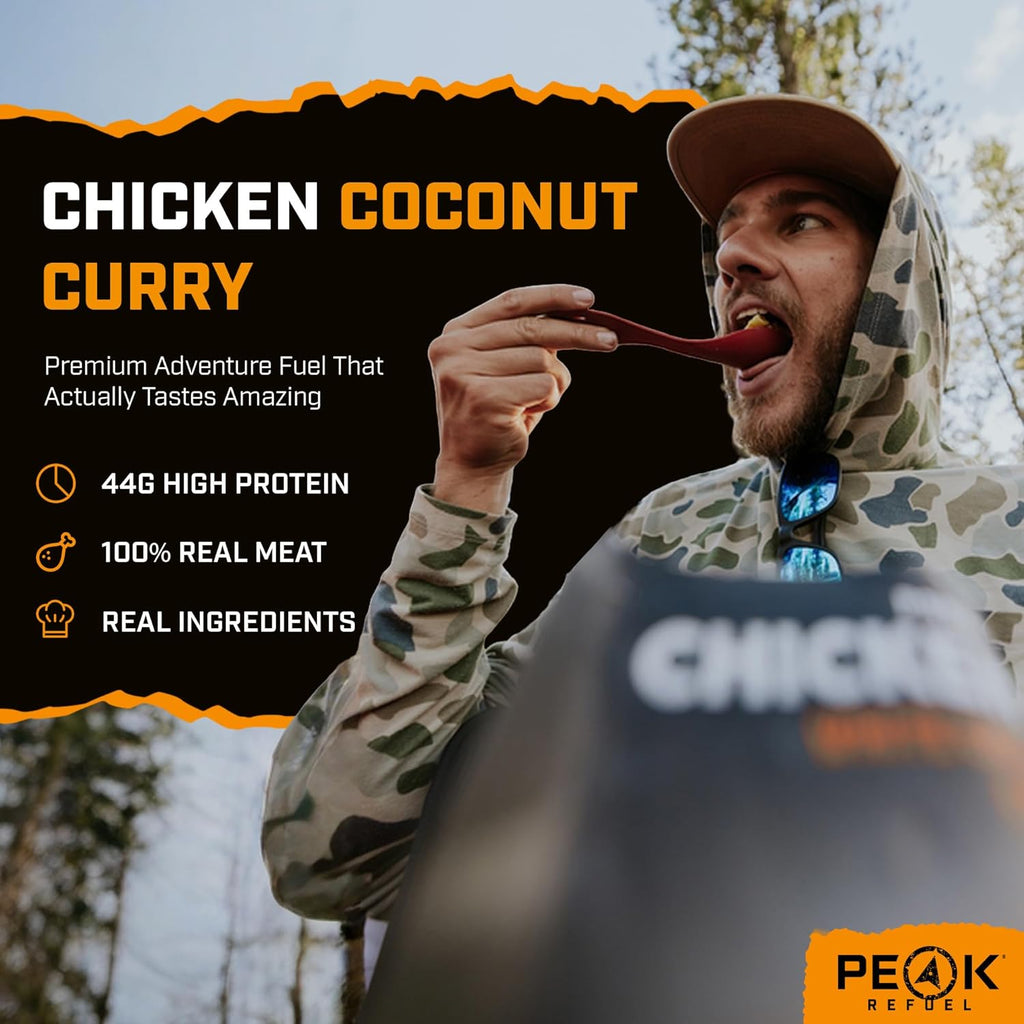 Peak Refuel Chicken Coconut Curry - High Protein Freeze Dried Backpacking Food | Quick Prep (2 Servings)