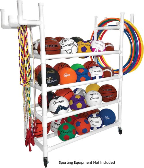 Champion Sports Equipment Cart - Durable White Design for Easy Transport and Storage
