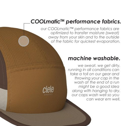 Ciele Athletics ALZCap - Premium, Small Brim, Washable Moisture Wicking Hat with Sun Protection, 5-Panel Knit Running Hat - Mellow