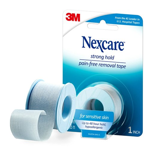 Nexcare Sensitive Skin Low Trauma Tape, 4 Count – Gentle Adhesive Medical Tape for Fragile or Delicate Skin, Hypoallergenic & Latex-Free, Ideal for Post-Surgery Care, Pediatric Use, Frequent Changes