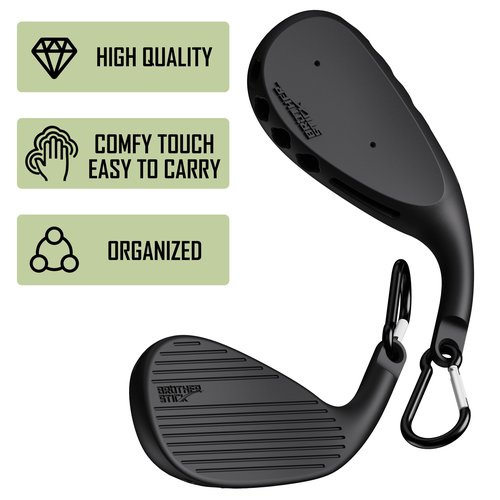 BROTHER STICK Golf Tee Holder for Golf Bag Accessories for Men, 3-in-1 Tee Caddy, Includes 6 Golf Tees, Divot Repair Tool & Golf Ball Marker, Stylish Golf Gifts for Men & Women
