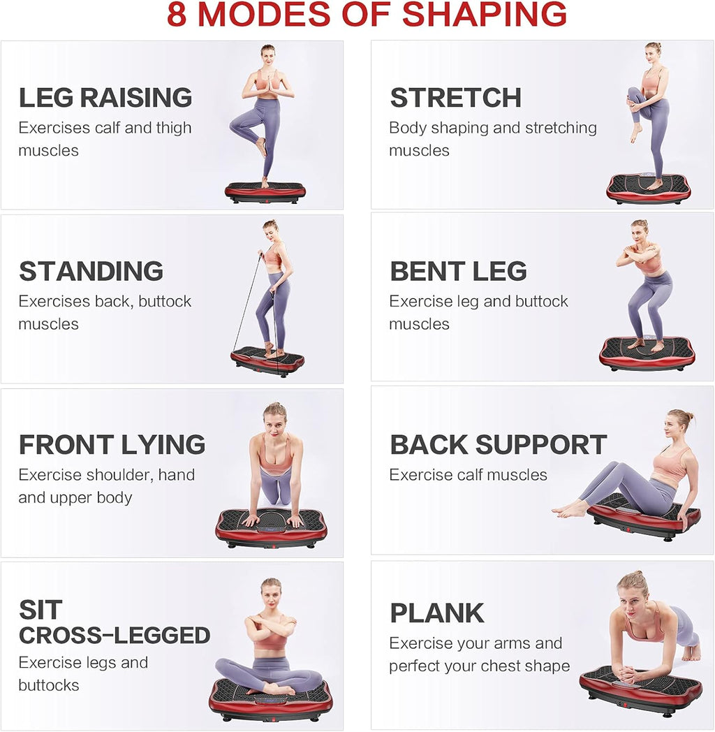 Skiennix Vibration Plate Exercise Machine - Whole Body Workout Platform for Home Fitness | 99 Levels + Loop Bands + Remote