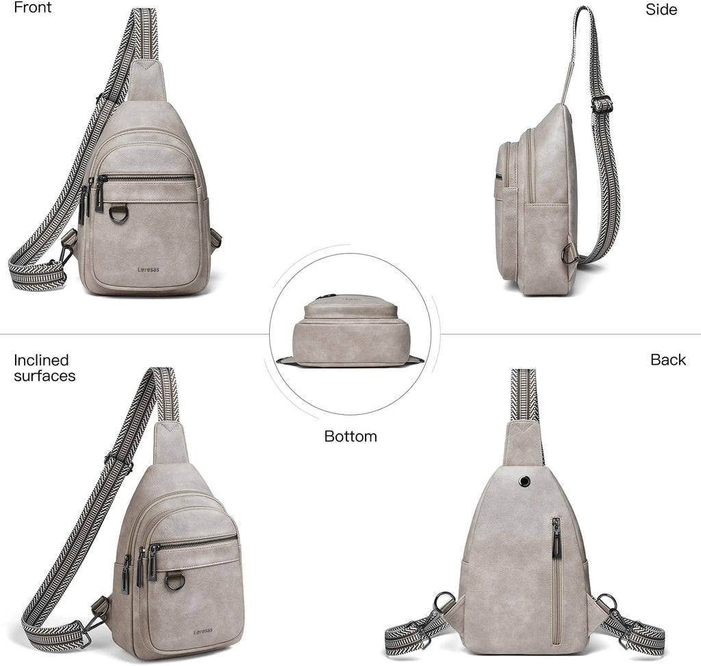 Skiennix 7L Sling Bag - Vegan Leather Crossbody Purse | Anti-Theft Travel Backpack for Men & Women