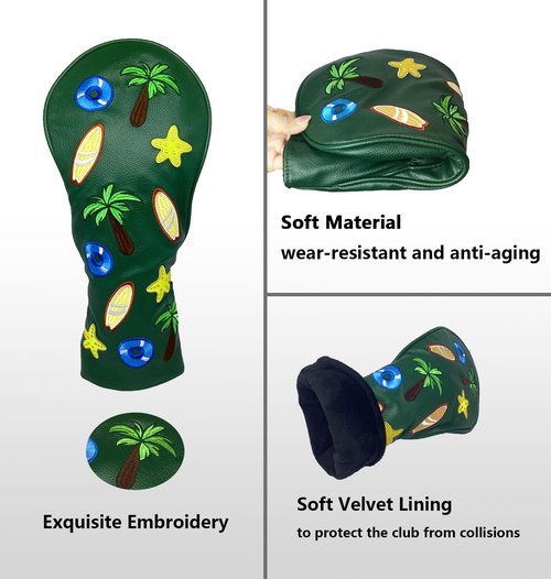 Crystalrain Golf Club Covers Driver Headcover 3 5 Fairway Wood Hybrid Golf Head Covers for Men Women