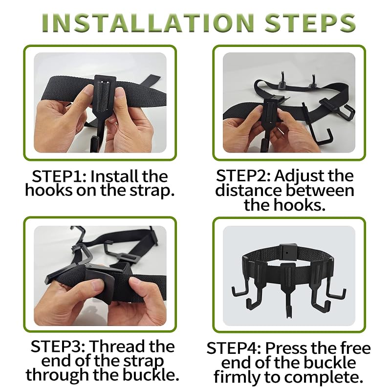 Sailortenx Treestand Gear Hangers with Large Hooks, 2 Pack - Lightweight Accessory Straps for Bowhunters