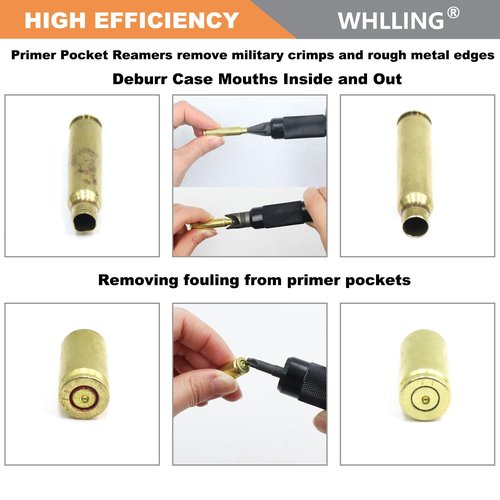 Case Prep Multitool, Case Chamfer Deburring Hand Tools for Reloading, Fits Case. 17-. 45 Caliber, Primer Pocket Cleaners Reamers for Removing Crimps