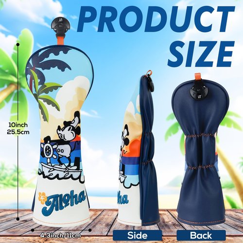 LZFAN Golf Club Head Cover Golf Head Cover Driver Headcover Fairway Wood Headcover Hybrid Club Head Cover AIOHA Blue