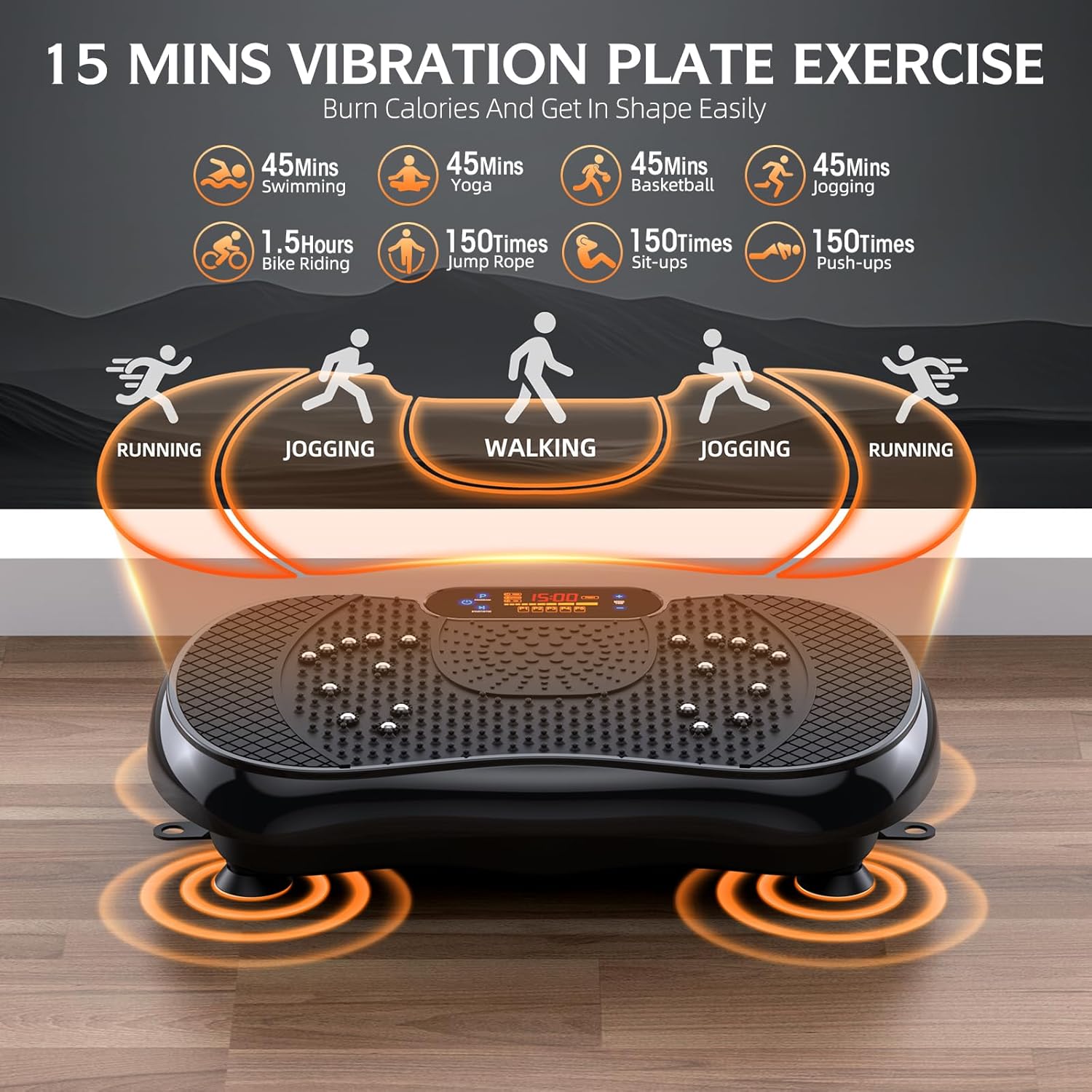 PBYRD Vibration Plate Exercise Machine - Full Body Workout & Lymphatic Drainage | 330lbs Capacity