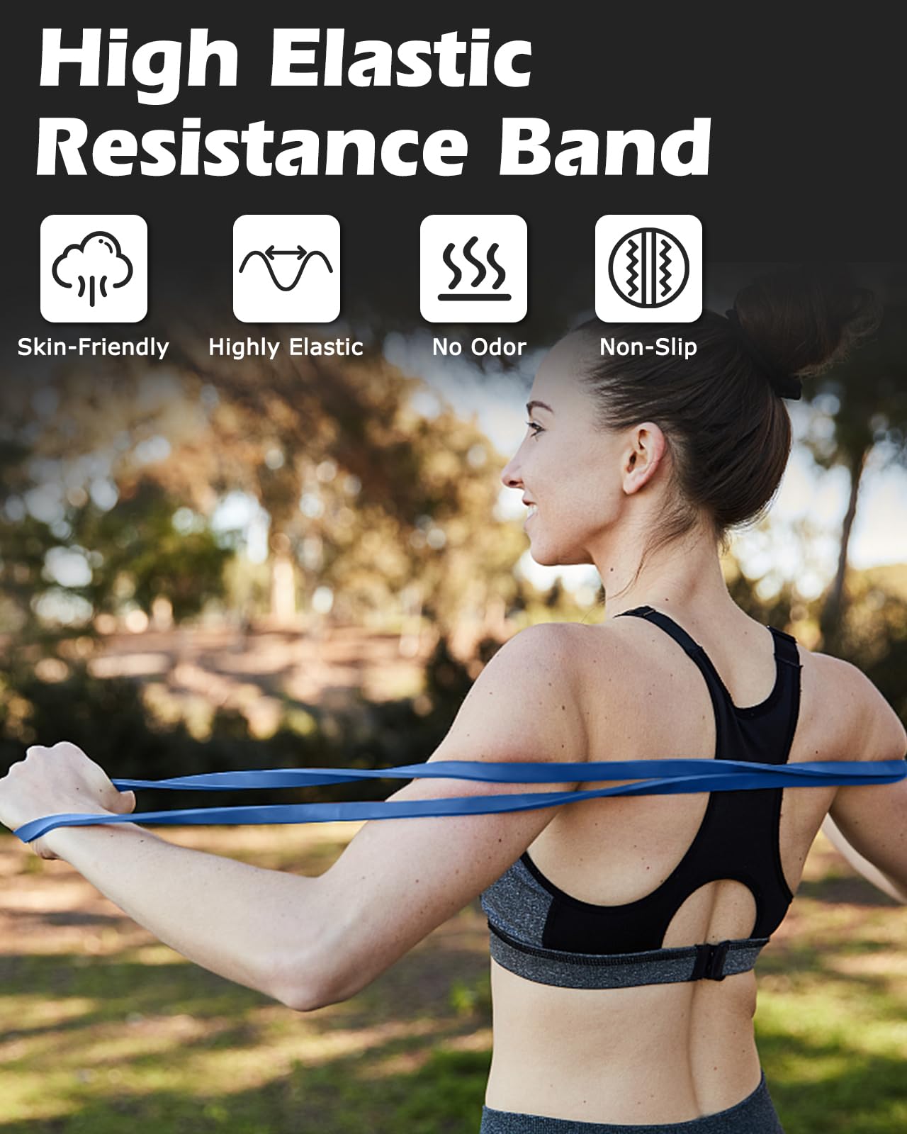 Zacro Resistance Bands, 15-35 LBS Pull Up Exercise Bands for Men & Women Working Out, Body Stretching, Physical Therapy, Muscle Training