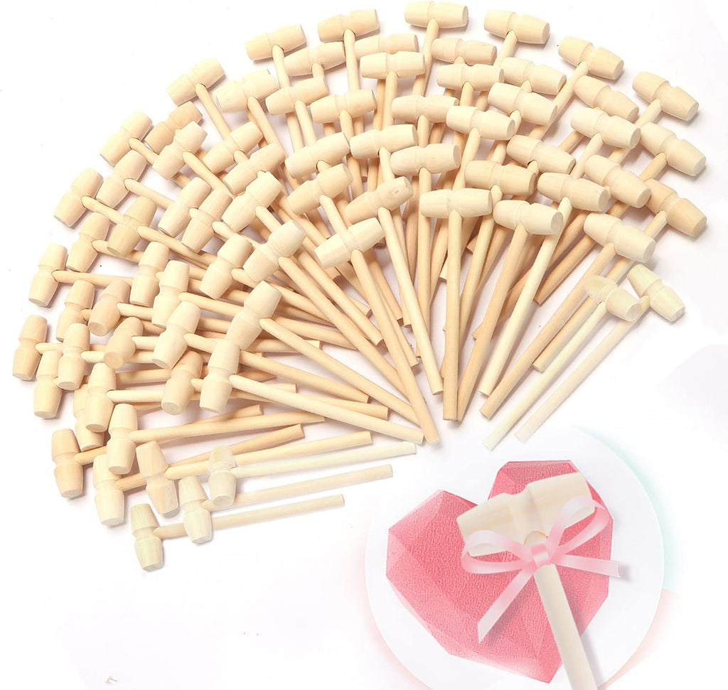 Skiennix Wooden Hammer Set - Mini Mallet for Breakable Chocolate Hearts | 75 Pieces