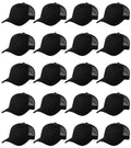 LYDTICK 20 Pack Baseball Cap Blank Trucker Hats Bulk Wholesale Hats Adjustable Plain for Men Women, Black Mesh