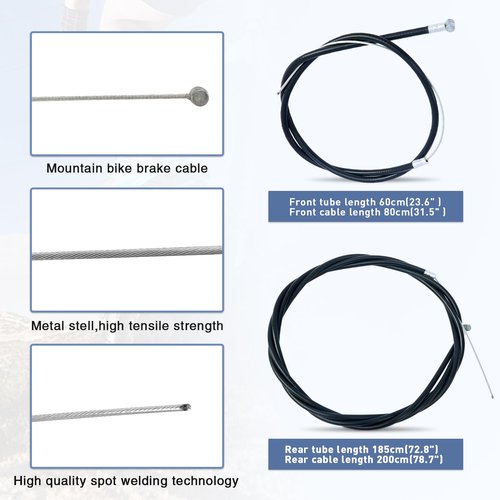 WEEROCK Bike Calip Brake Set, Front and Rear C Brake Set, Rim Brake Set with Aluminium Alloy Brake levers, Bike Cables for Kids Bike, Child Bike, Student Bicycle, BMX，Beach Bike, Commuter Bike