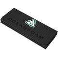 Oceanfoam Travel Workout Mat – 0.3" Thick Folding Exercise Mat for Yoga, Pilates, & Fitness – Non-Slip with Cotton Carrying Strap, Made with Sustainable Algae Foam – 24" x 72" (Charcoal)