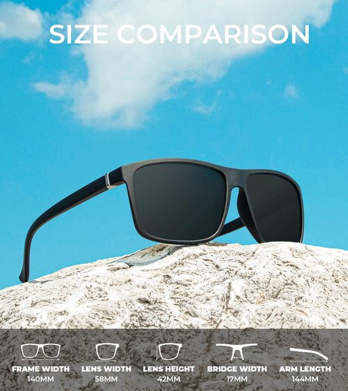 KALIYADI Polarized Men's Sunglasses - Classic UV Protection for Fishing, Driving & Golf