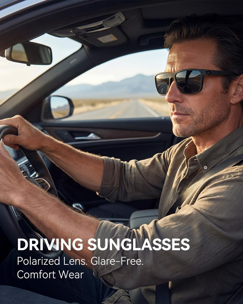 Polarized Sunglasses | Men's UV Protection Sunglasses - Lightweight for Driving, Fishing & Golf