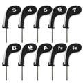Andux 10pcs/Set Golf Iron Club Head Covers with Zipper Black/White MT/AL02