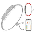 MUSINOTE Light Luxury Smart Bracelet for Women, Jewelry Activity & Fitness Trackers/Heart Rate/Sleep Stress/HRV/Life Waterproof,Automatic Monitoring Wearable Comes with 2 Bands and Free App - Silver