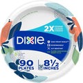 Dixie Medium Paper Plates - 8.5 Inch, 90 Count | 2X Stronger, Microwave-Safe & Soak-Proof