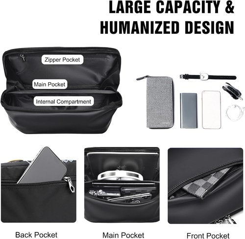 FANDARE Sling Bag - Lightweight Crossbody Backpack for Men | Casual Tactical Travel Pack - Black