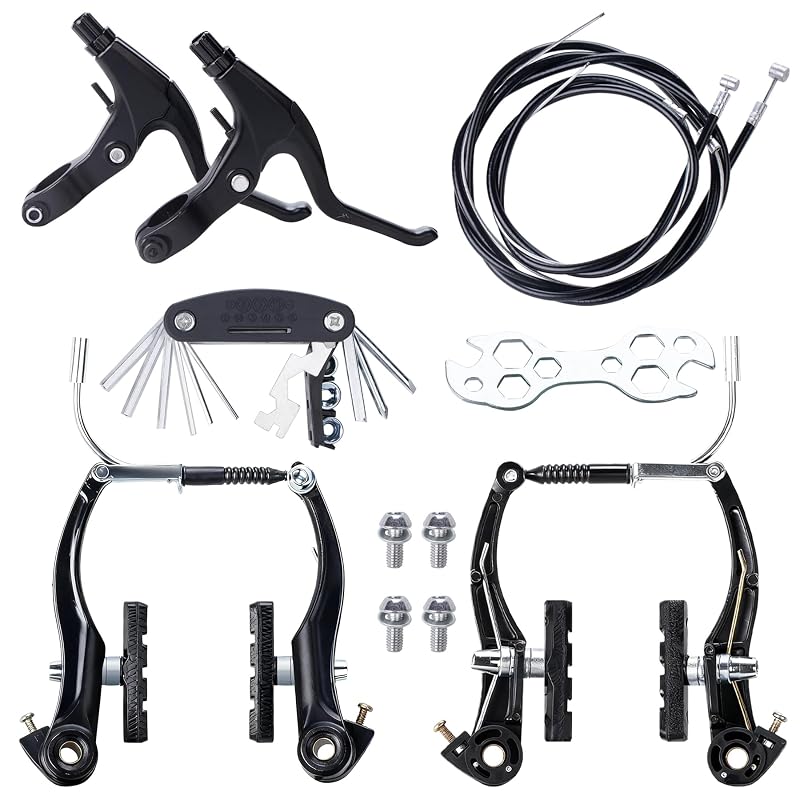 Brake Set for Bikes - Front & Rear Calipers, Levers & Cables
