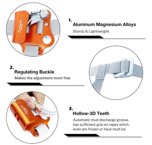 Ito Rocky Foot Ascender - Rope Climbing Equipment for SRT Climbing & Tree Arborist Climbing Equipment
