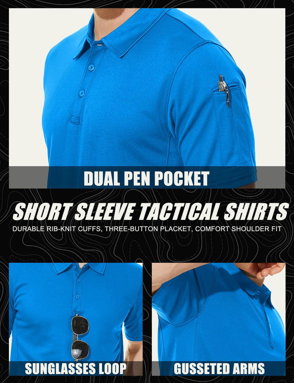 MAGCOMSEN Polo Shirts for Men Short Sleeve Mens Golf Polo Shirts Quick Dry Shirts Fishing Shirts Work Shirts for Men Casual Shirts Summer Shirts Golf Polo Shirts for Men