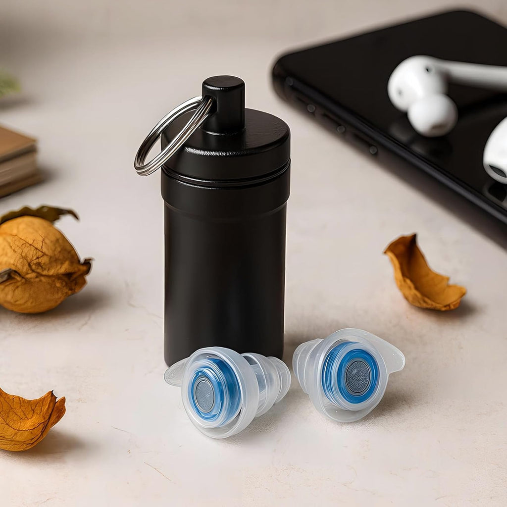 Skiennix Concert Ear Plugs - Reusable High-Fidelity Musician Earplugs with 20dB Noise Reduction & Carry Case