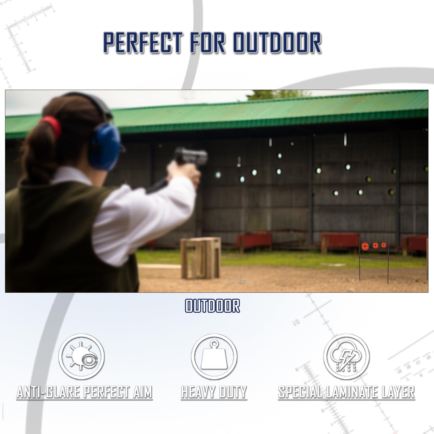 KNINE OUTDOORS Spinner Metal Targets for Shooting, 3/8'' Thick Auto-Reset Steel, Heavy Duty for .44 Magnum Centerfire Handguns, Outdoor Range Practice
