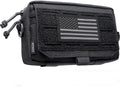 WYNEX Tactical Molle Admin Pouch - Utility EDC Bag with Laser Cut Design & American Flag | Compact Size