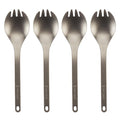 Snow Peak Titanium Sporks, Lightweight Titanium Cutlery for Camping & Hiking, Compact & Portable Utensil for Easy Packing, Durable Camping Cookware Accessories, 4 Pack