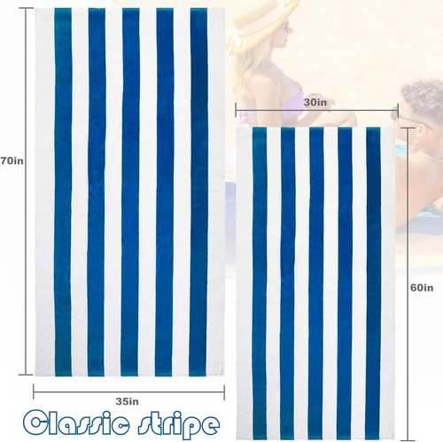 Exclusivo Mezcla Oversized Cotton Beach Towels - Super Absorbent & Plush | 35x70 Inches, Ocean Blue