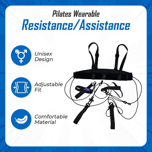 TYE4® and TYE4X™ Pilates Wearable Resistance Assistance; Total Body Exercise; Core Strengthening, Portable, Home Gym, Pilates, Yoga, Barre, Posture, Stretching, Balance