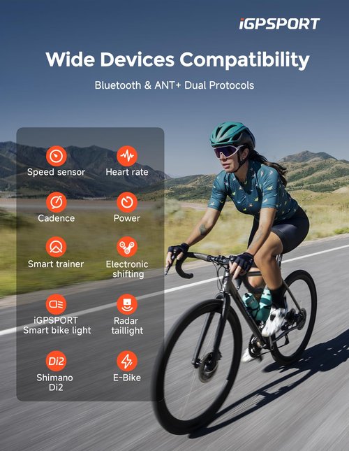 iGPSPORT BSC300T Wireless Bike Computer GPS, Touchscreen Offline MAP Navigation Off Course Warning Compatible with Insta360, for Ebike Road Bike MTB (Touch Screen&Button)