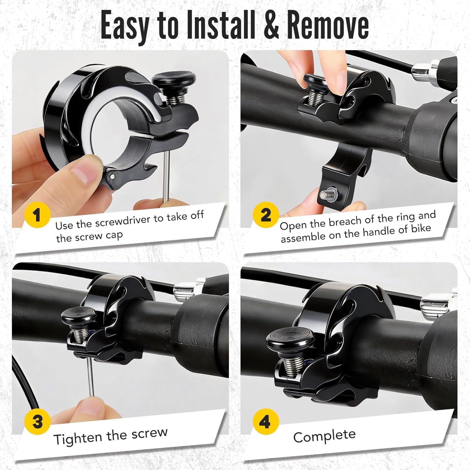 Skiennix Aluminum Alloy Bike Bell - Loud Clear Sound for Adults & Kids | Fits 0.75-1in Handlebars
