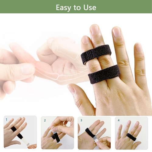 Jrery-KEY 14 Pack Buddy Straps for Fingers Buddy Loops Hook-and-Loop Finger Support for Injured, Jammed, Mallet, Trigger Finger - Adjustable & Reusable