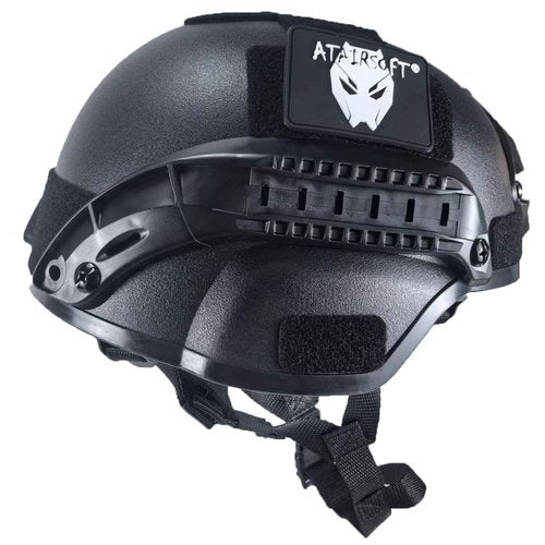 ATAIRSOFT Tactical Airsoft Paintball MICH 2000 Helmet with Side Rail & NVG Mount Black