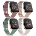 4 Pack Silicone Versa Bands - Avocado Green, Smoke Violet, Milk Tea, Starlight (Versa 2/ Versa/ Versa Lite/ Versa SE)