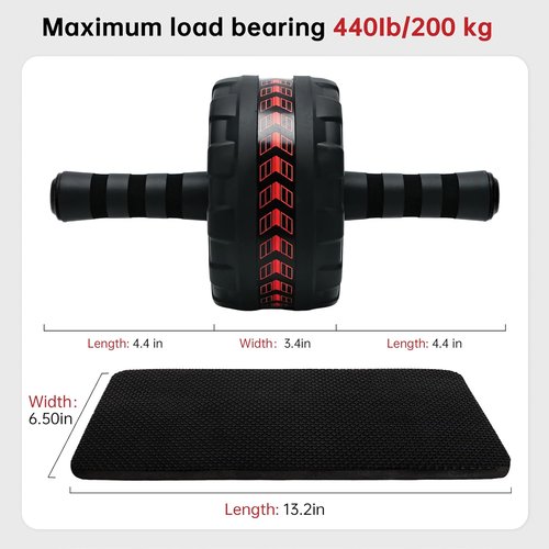 Ab Roller Wheel - Core Strength Training Equipment with Knee Pad for Home Gym | Abdominal Exercise for Men & Women