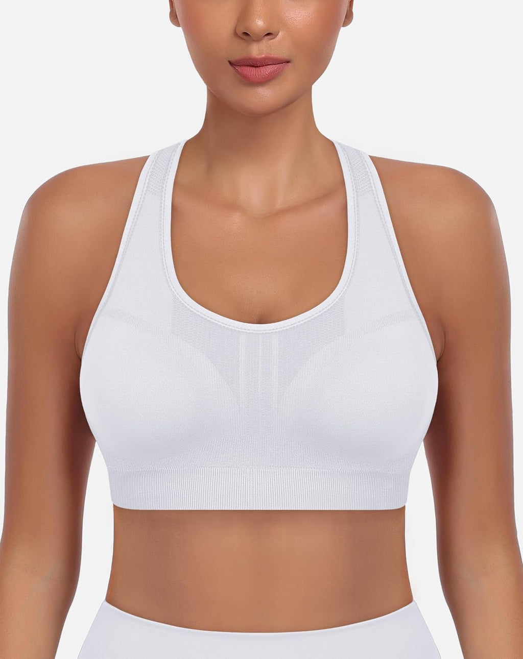 Skiennix 3-Pack High Impact Racerback Sports Bras - Padded Wirefree Workout Bra for Gym & Yoga