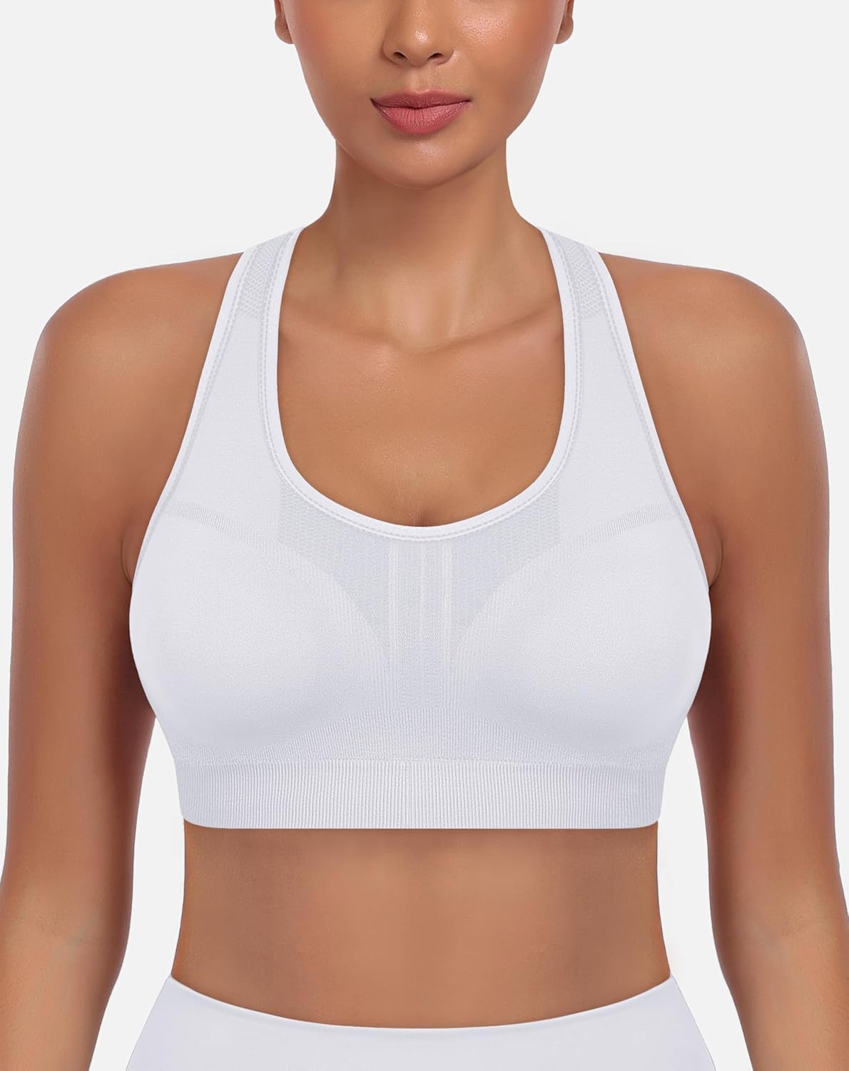 Skiennix 3-Pack High Impact Racerback Sports Bras - Padded Wirefree Workout Bra for Gym & Yoga