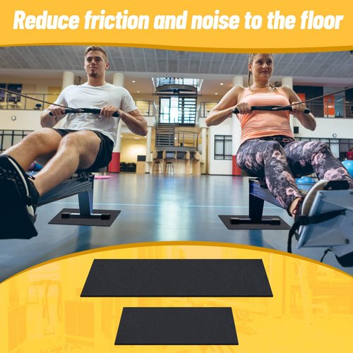 Riakrum 2 Pieces Rower Mat Compatible with Model D Concept 2 Rowing Machine Anti Slip and High Density Thick Floor Mat for Home Gym Foam, Black
