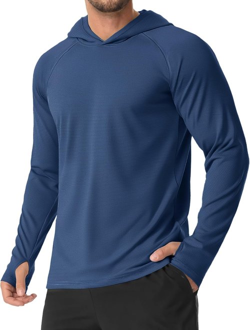MAGCOMSEN Men's Sun Shirt - UPF 50+ Long Sleeve Lightweight Hoodie for Quick Dry Performance | Ideal for Hiking & Workouts