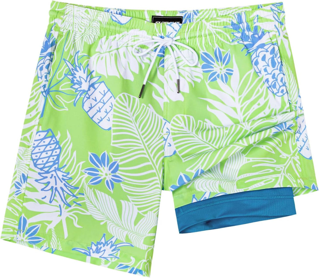 SURF CUZ Men's Swim Trunks - Quick-Dry 7" Swim Shorts with Compression Liner | Stretch Fabric