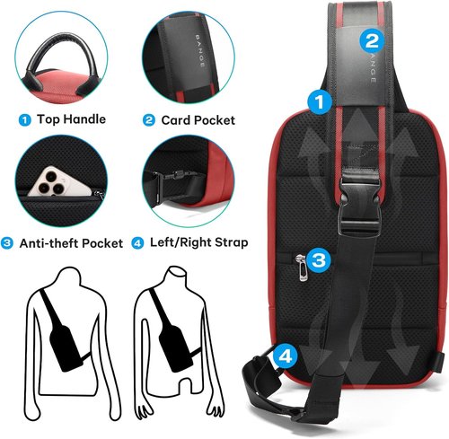 BANGE Sling Bag - Large Men's Crossbody Bag for Work, Travel & Hiking | Durable & Stylish Design