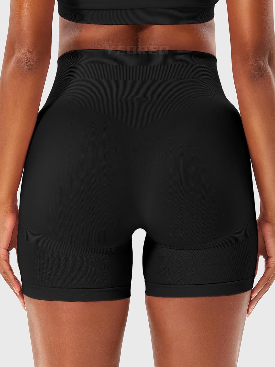 YEOREO High Waisted Gym Workout Shorts for Women - Tummy Control & Seamless Design, 5" Length