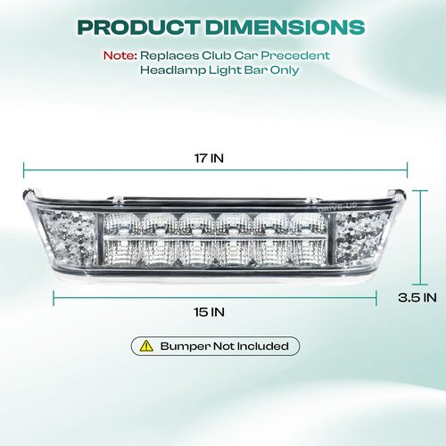 DRIVE UP Club Car LED Headlight Bar for Club Car Precedent 2004-Up with Front Head Light Electric and Gas Golf Carts, 12V Golf Cart Front Replace Head Light Bar Replaces OEM 102524801, 1025248-01