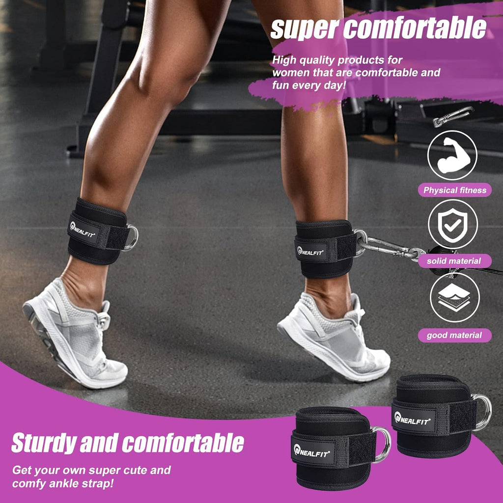 Skiennix Ankle Strap - Cable Machine Ankle Cuff for Kickbacks & Glute Workouts | Adjustable Fit